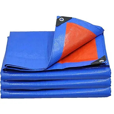 Blue and Orange Tarpaulin – All Sizes Available, Heavy Duty Waterproof Cover for Construction, Transport, Farming and Outdoor Storage, Eyelets for Easy Tying